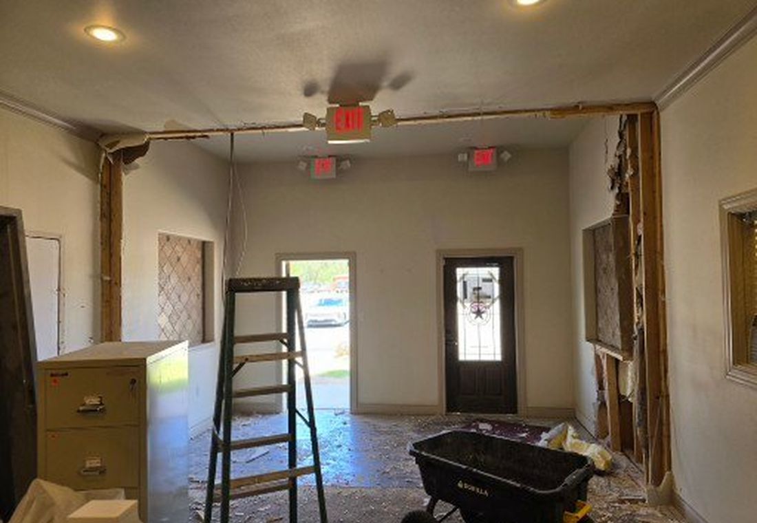 Interior being demolished to prepare a site